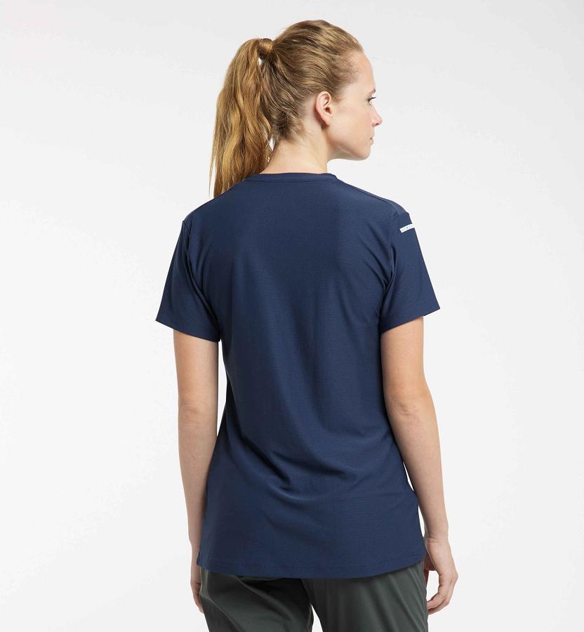 Haglöfs Womens L.I.M Tech T-Shirt Dark Blue New Zealand 52014GVEU